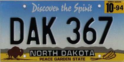 North Dakota by plate