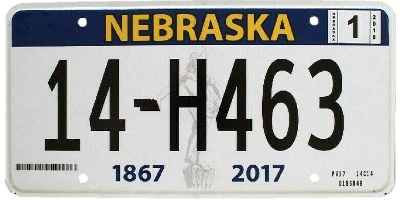 Nebraska by plate