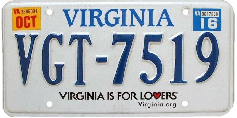 Virginia b plate