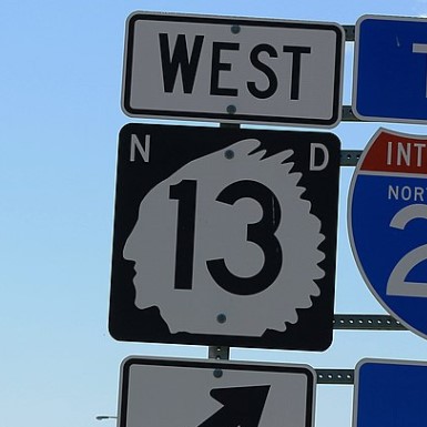 North Dakota state hwy sign
