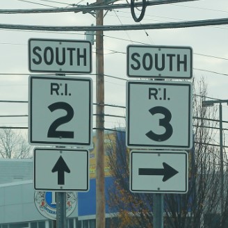 Rhode Island state hwy sign