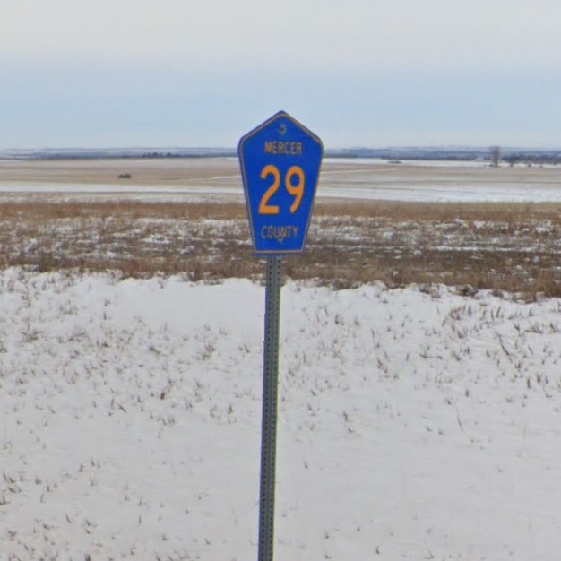 North Dakota county rd sign