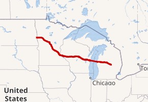 US Hwy 10 map