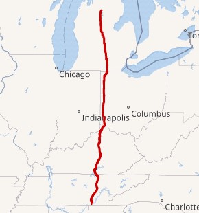 US Hwy 127 map