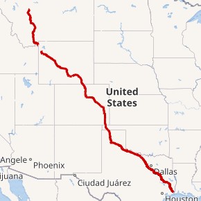 US Hwy 287 map