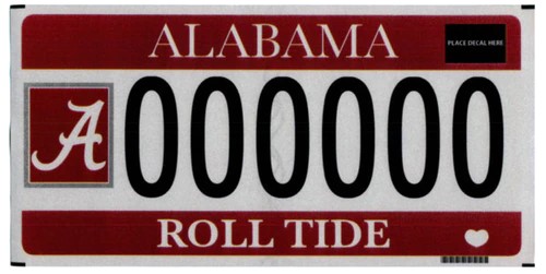 Alabama license plate