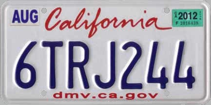 California r plate