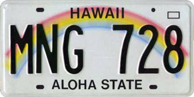Hawaii k plate