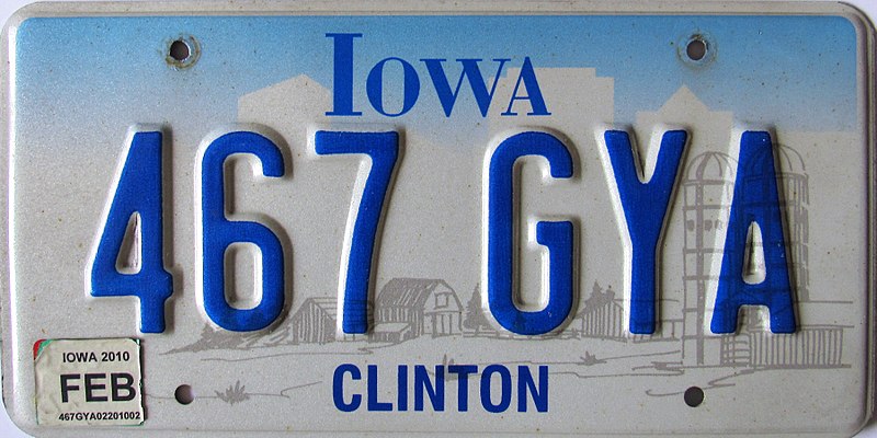 Iowa b plate