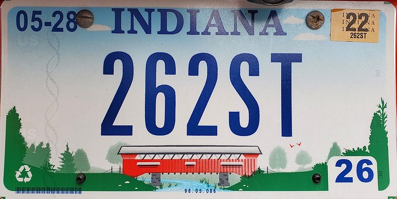 Indiana bgr plate