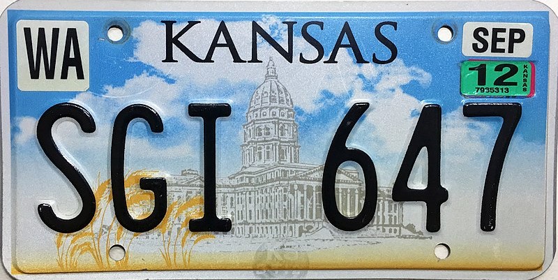Kansas bk plate