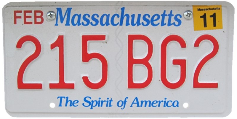 Massachusetts b plate