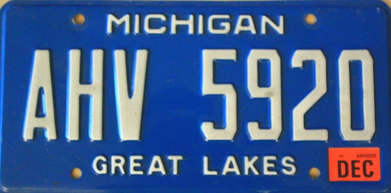 Michigan b plate