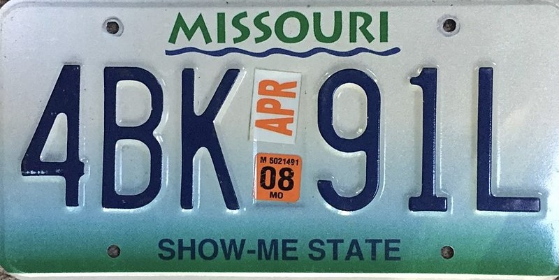 Missouri bg plate