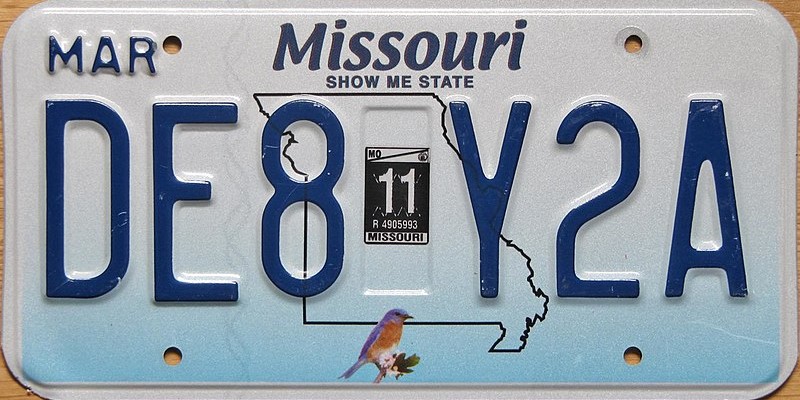 Missouri b plate