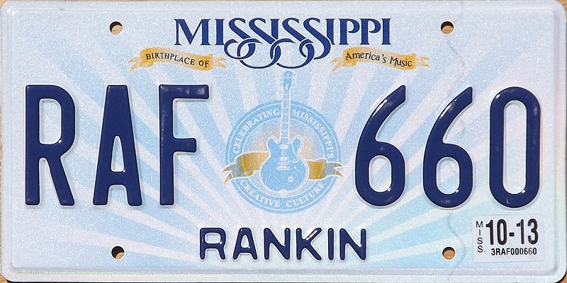 Mississippi b plate