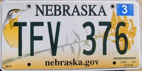 Nebraska oy plate