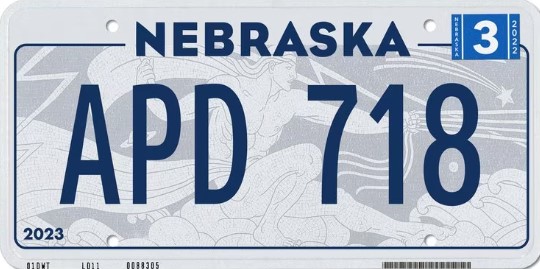 Nebraska blue plate