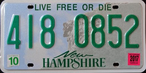 New Hampshire g plate