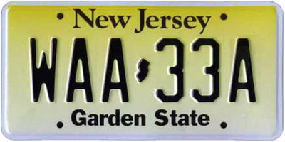New Jersey y plate