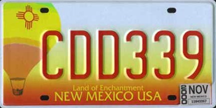New Mexico oy plate