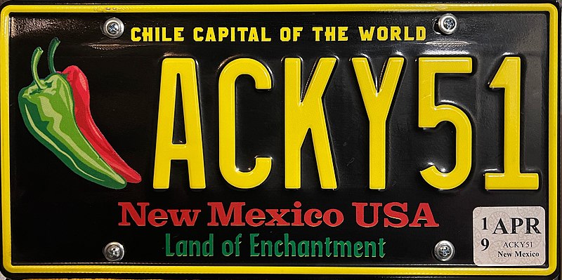 New Mexico yk plate