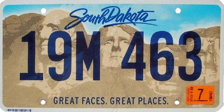 South Dakota bk plate