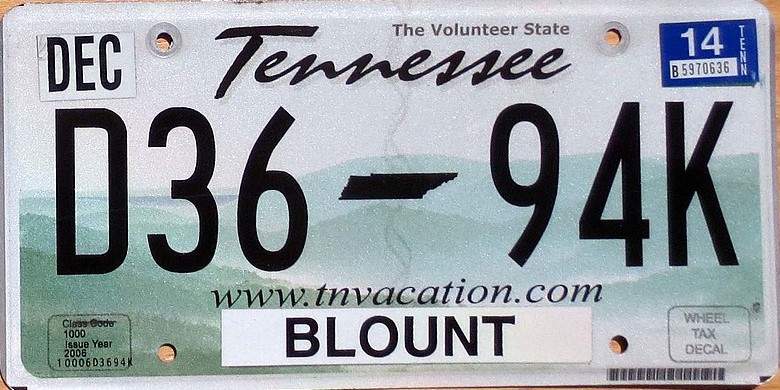 Tennessee g plate
