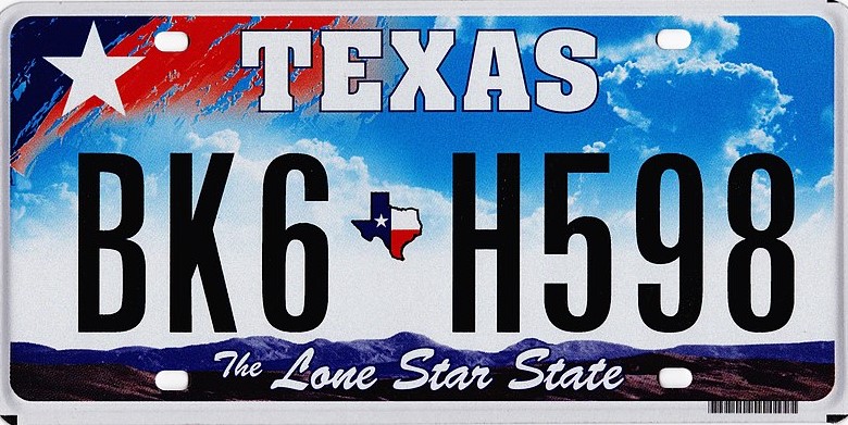 Texas rbk plate