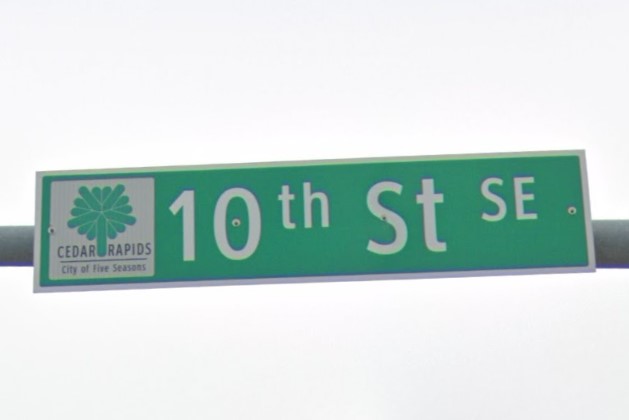 Cedar Rapids, IA street sign