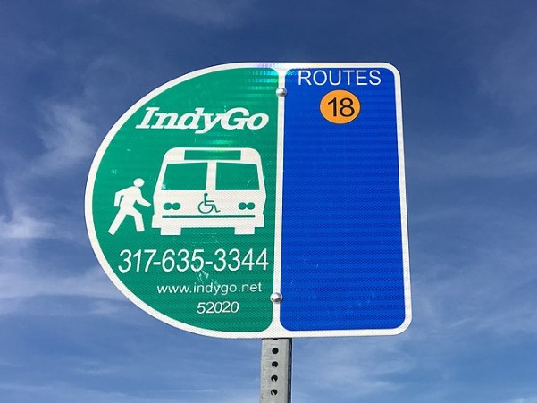 Indianapolis, Indiana bus sign