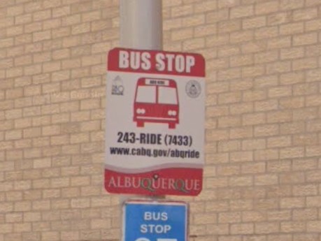 Albuquerque, New Mexico bus sign