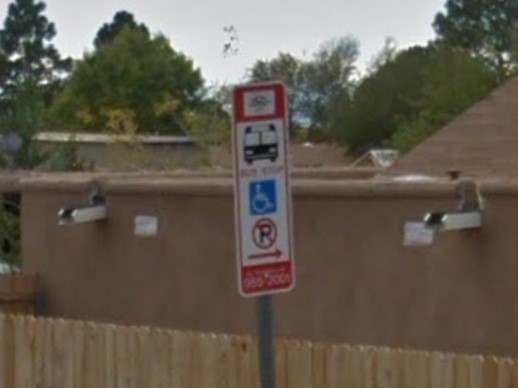 Santa Fe, New Mexico bus sign