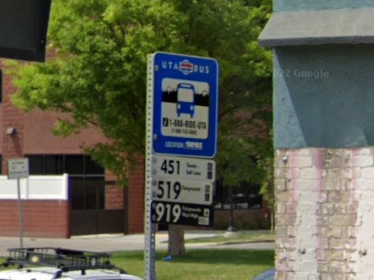 Salt Lake City, Utah bus sign