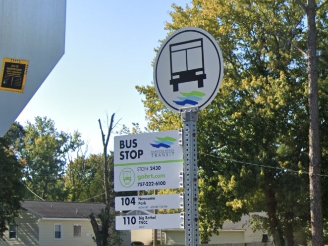 Newport News, Virginia bus sign