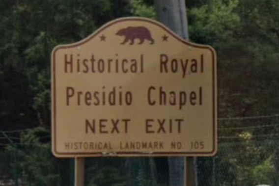 Historical marker exit sign