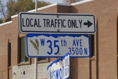 Wheat Ridge street sign