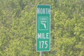 Florida's Turnpike mile marker