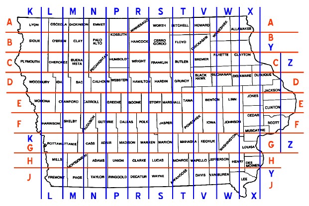 County road grid pattern