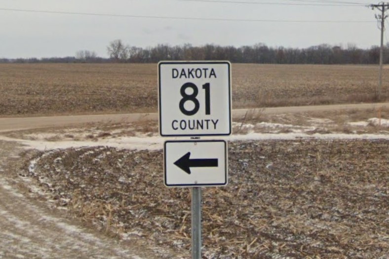 Unique county road sign