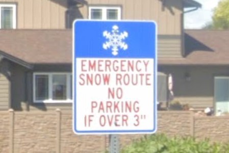 ND snow route sign