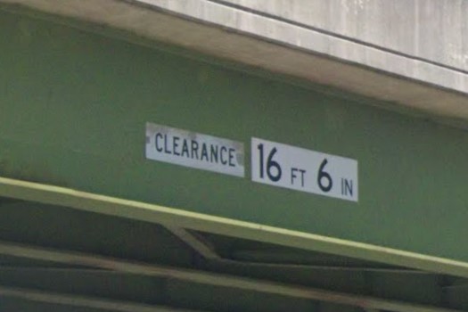 Clearance on interstate overpass