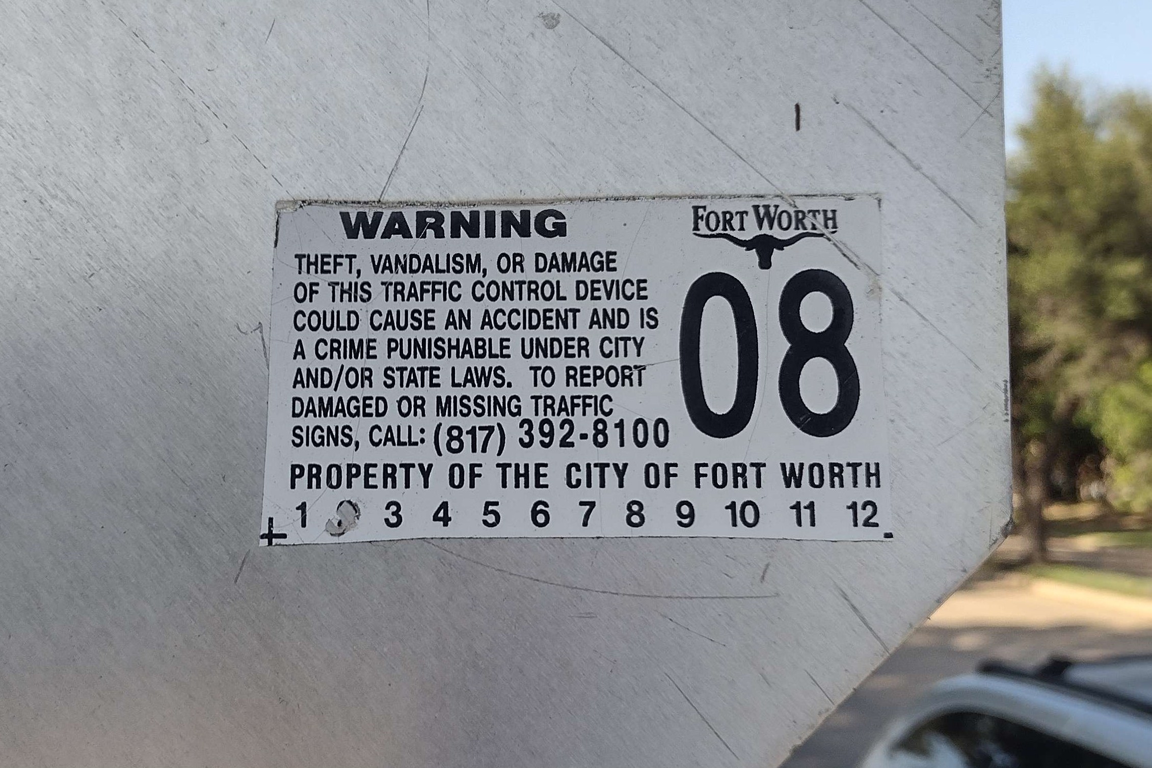 Fort Worth sticker close-up