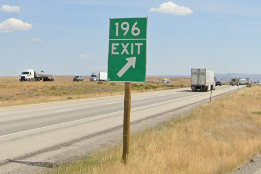 Interstate exit sign